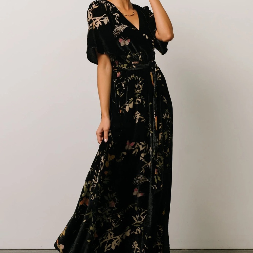 Baltic Born Black Floral Maxi Dress